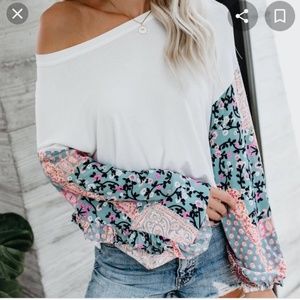 Vici hayden M top contrast sleeve